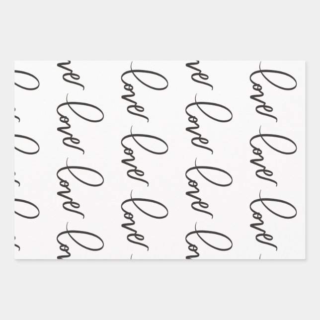 Love HandLettering Calligraphy Wrapping Paper Sheet (Front)