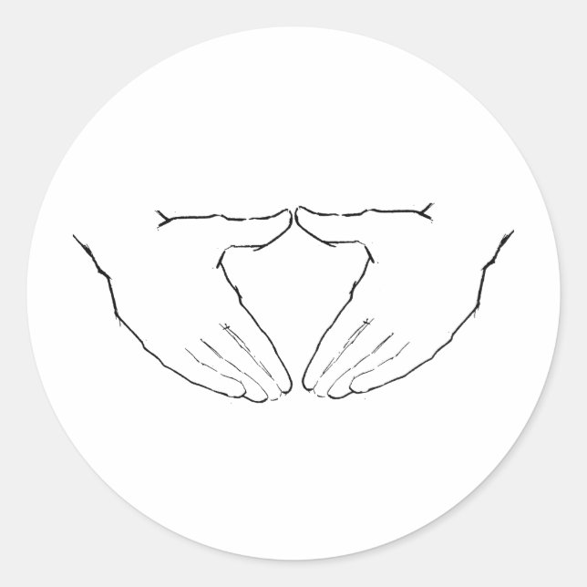 LOVE HANDS CLASSIC ROUND STICKER (Front)
