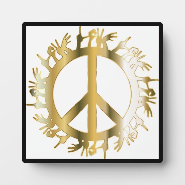 LOVE HANDS PEACE SIGN PLAQUE (Front)