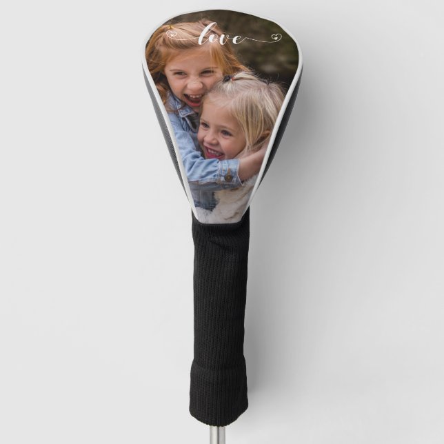 Love Handwritten Photo Template Gift Family Golf Head Cover (Front)