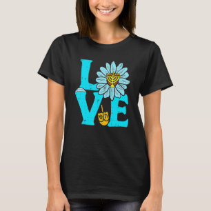 Love Hanukkah Chanukah Jewish Daisy Pajamas Women T-Shirt