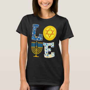 Love Hanukkah   Chanukah Menorah Pajama Matching F T-Shirt