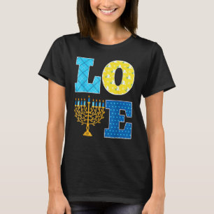 LOVE Hanukkah Decorations Dreidel Menorah Chanukah T-Shirt