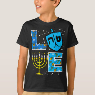 Love Hanukkah Dreidel Menorah Jewish Chanukah Men T-Shirt