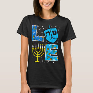 Love Hanukkah Dreidel Menorah Jewish Chanukah Men T-Shirt