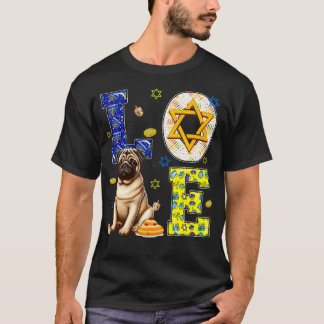 Love Hanukkah Pug Costume Jewish Symbols Owner Kid T-Shirt