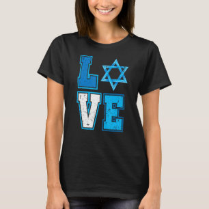 Love Hanukkah Star Of David Happy Chanukkah Costum T-Shirt