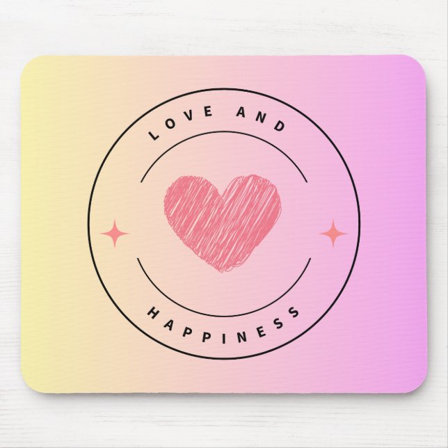 Love & Happiness Drink Coaster Mouse Mat (Front)