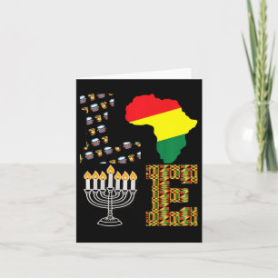 Love Happy Kwanzaa Africa Map Kinara Candles Afric Card