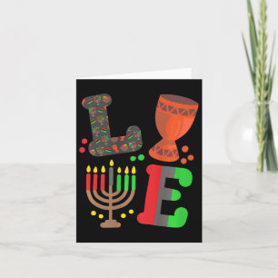 Love Happy Kwanzaa African Map Kinara Candles Men Card