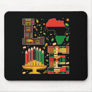 Love Happy Kwanzaa Decorations Africa Map Kinara C Mouse Mat