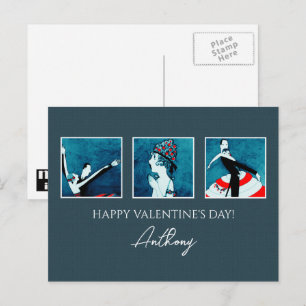 Love. Happy Valentine's Day. Art Deco Holiday Postcard