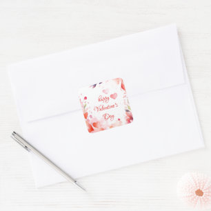 Love Happy Valentine's Day Square Sticker