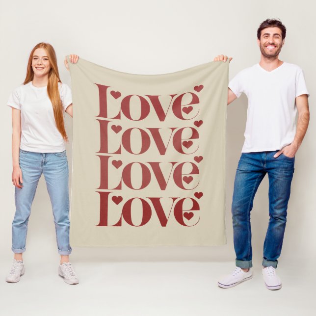 Love Happy Valentine's Day Valentine Couple  Fleece Blanket (In Situ)