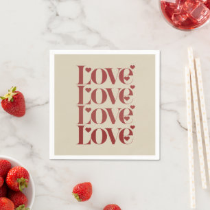 Love Happy Valentine's Day Valentine Couple  Napkin