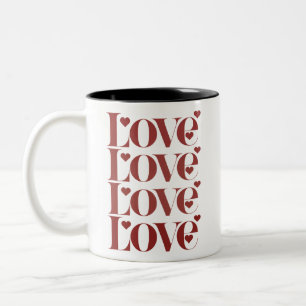 Love Happy Valentine's Day Valentine Couple Two-Tone Coffee Mug