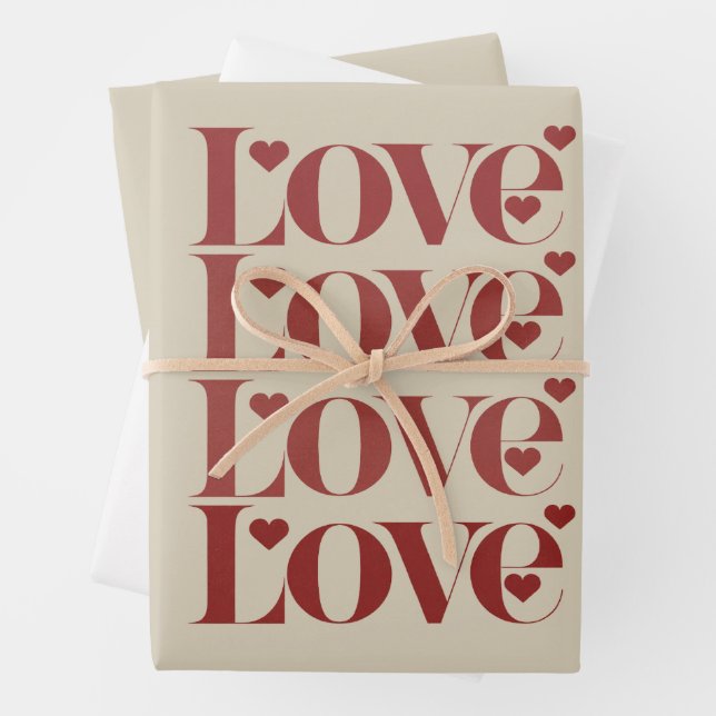 Love Happy Valentine's Day Valentine Couple  Wrapping Paper Sheet (In situ)