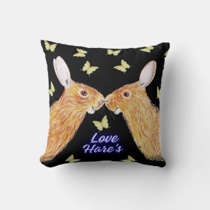 Love hares  cushion