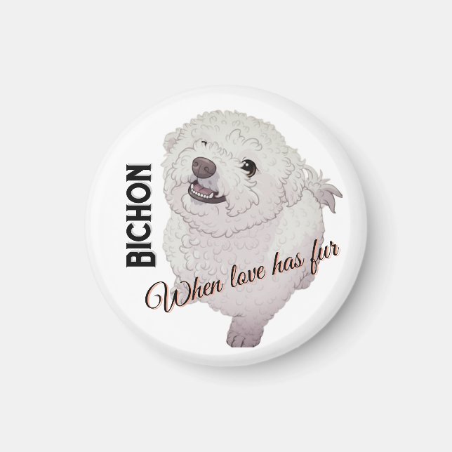 Love has Fur Bichon  Magnet (Front)