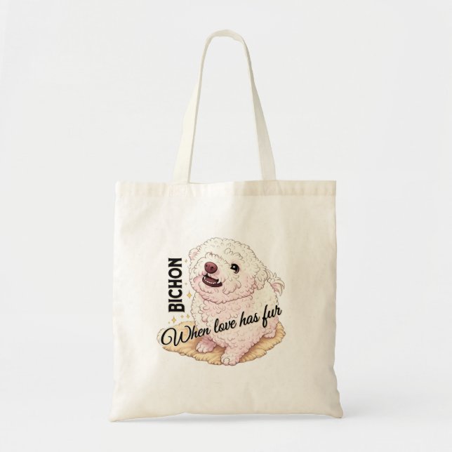 Love has Fur Bichon  Tote Bag (Front)
