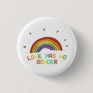 love has no gender lgbt gay pride flag feminist 3 cm round badge