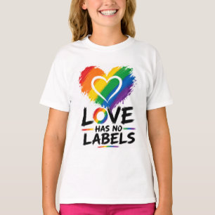 Love Has No Labels – Rainbow Heart Pride Design T-Shirt