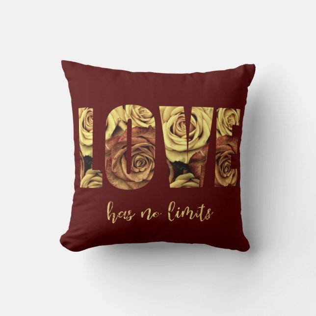 Love Has No Limits Dark Red Cushion (Front)