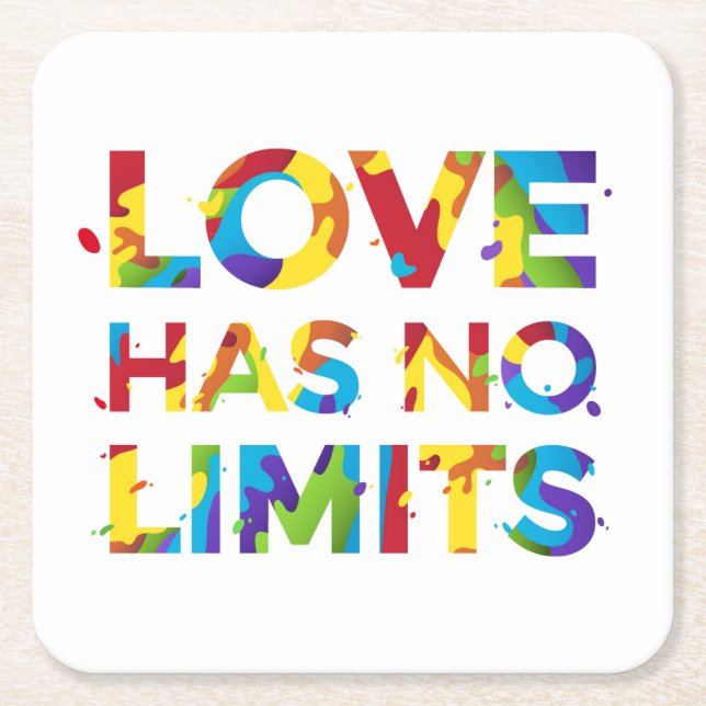 Love Has No Limits Square Paper Coaster (Front)