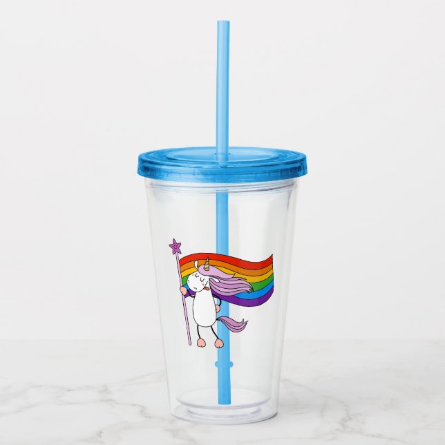 Love Has No Limits Unicorn Acrylic Tumbler (Front)