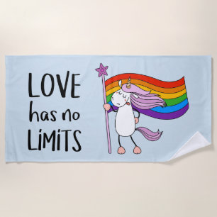 Love Has No Limits Unicorn Beach Towel