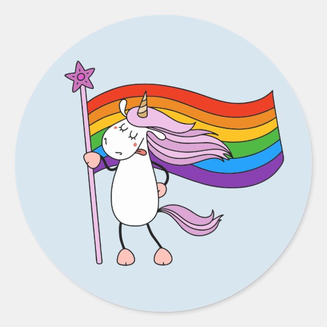 Love Has No Limits Unicorn Classic Round Sticker (Front)