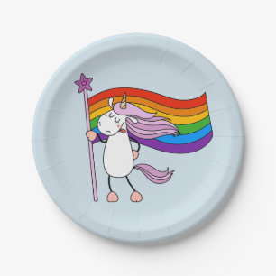 Love Has No Limits Unicorn Paper Plate