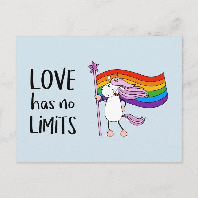 Love Has No Limits Unicorn Postcard (Front)