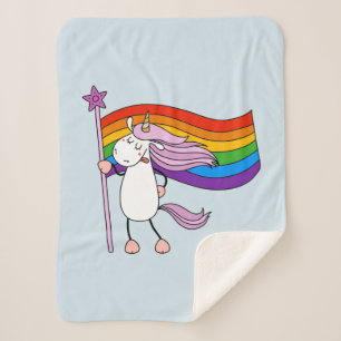 Love Has No Limits Unicorn Sherpa Blanket