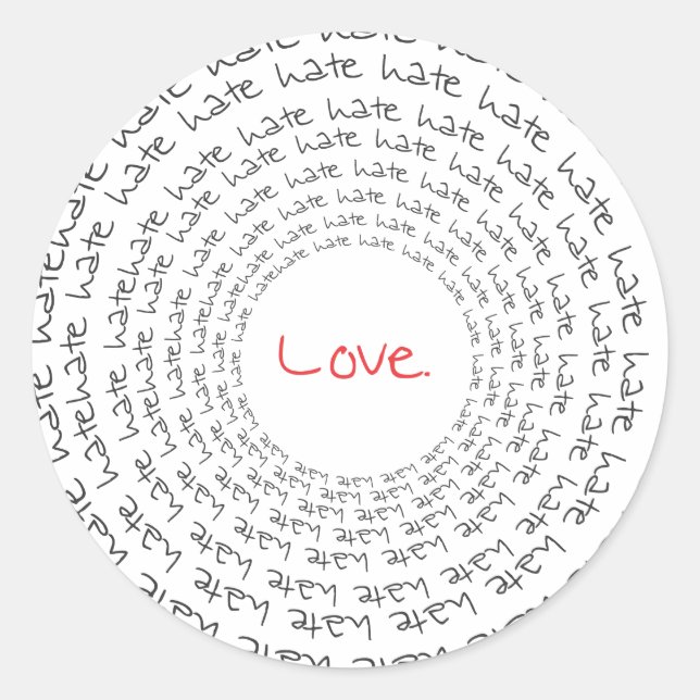 Love/Hate Classic Round Sticker (Front)