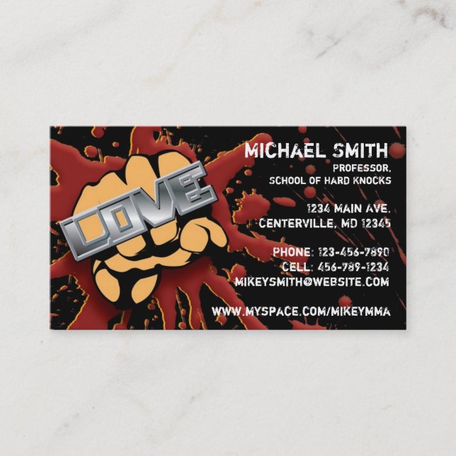 Love/Hate Fist Card (Front)