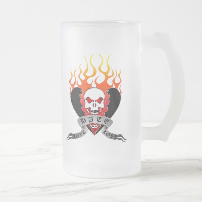 Love Hate Love Tattoo Beer Mug (Right)