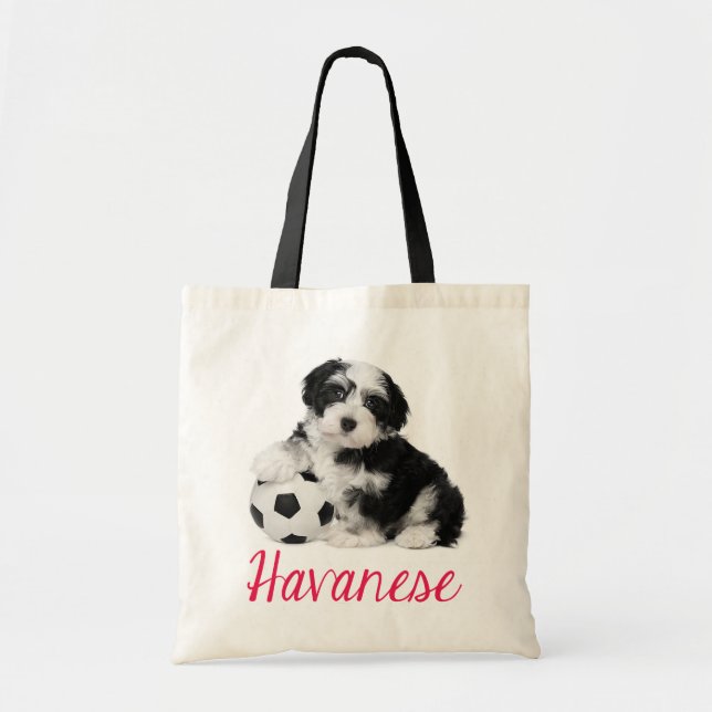Love Havanese Puppy Dog Canvas Totebag Tote Bag (Front)