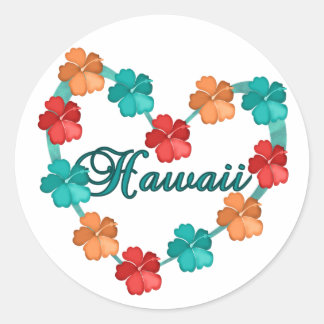 Love Hawaii Classic Round Sticker