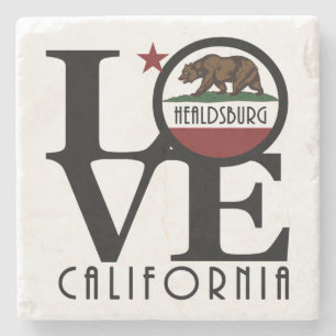LOVE Healdsburg California Stone Coaster