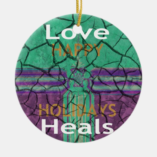 Love Heals Ceramic Tree Decoration (Front)