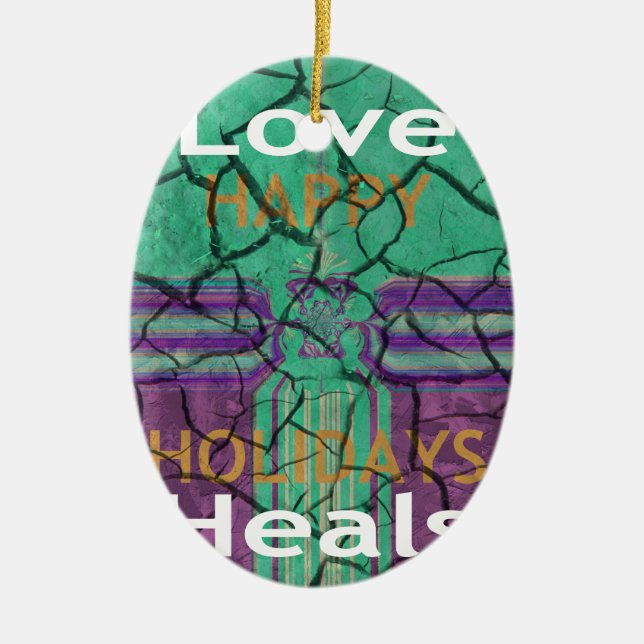 Love Heals Ceramic Tree Decoration (Front)