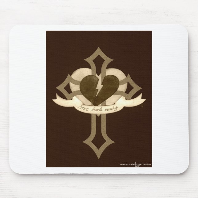 Love Heals Surely - Sepia Mouse Mat (Front)