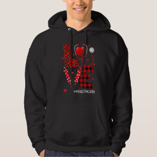 Love Healthcare Worker Nurse Cute Heart Valentines Hoodie