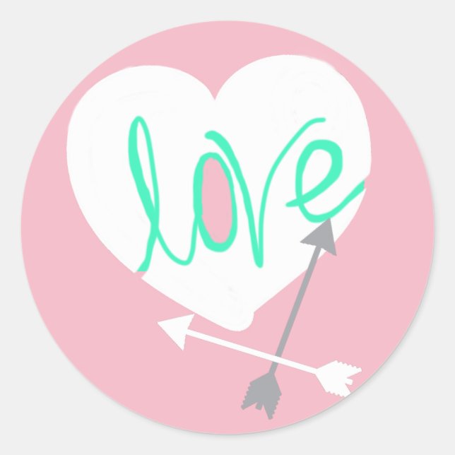Love Heart Arrows Sticker (Front)