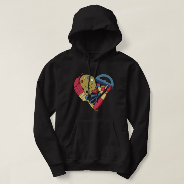 Love Heart Art Paint Artist Portrait Painting Pain Hoodie (Design Front)