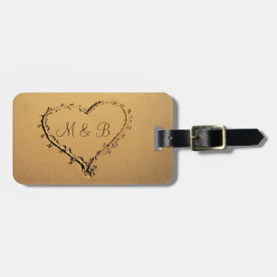 Love Heart at the Beach Just Married Luggage Tag