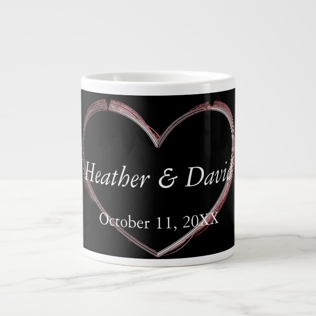 Love Heart Attractive Charming Wedding Large Coffee Mug (Front)