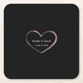 Love Heart Attractive Charming Wedding Square Paper Coaster