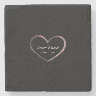 Love Heart Attractive Charming Wedding Stone Coaster